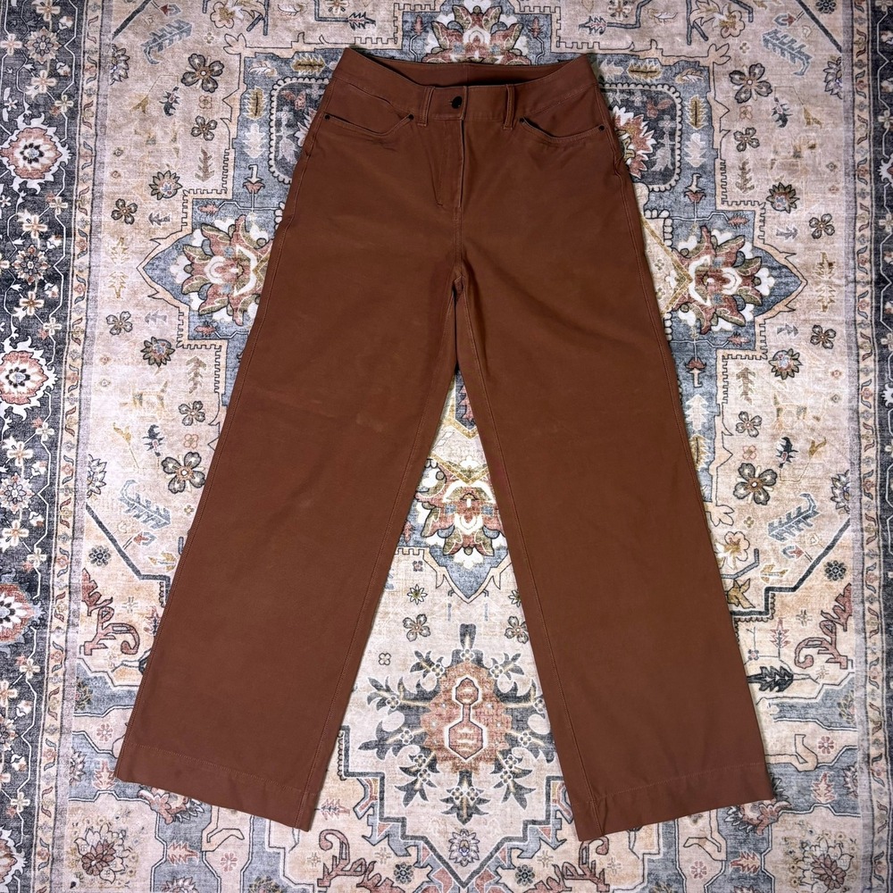 Lululemon City Sleek 5 Pocket Wide Leg Pants Java Brown Size 27 Business Dressy